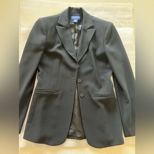 Ann Taylor Petites Womens Size 0P Black Three-Button Blazer Jacket Fully Lined